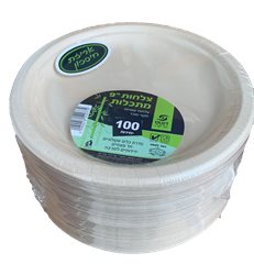 צלחת מתכלה קנה סוכר (100יח)